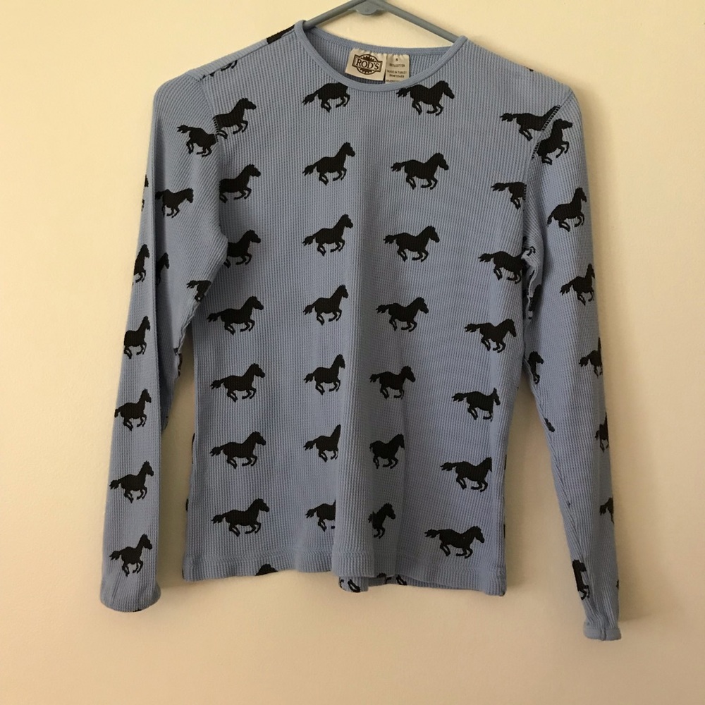ROD’S Blue Thermal Top With Horses 🐎 🐴